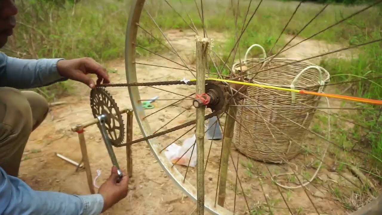 The First Unique  Wild Chicken Trap Make From Old Bike & Wood