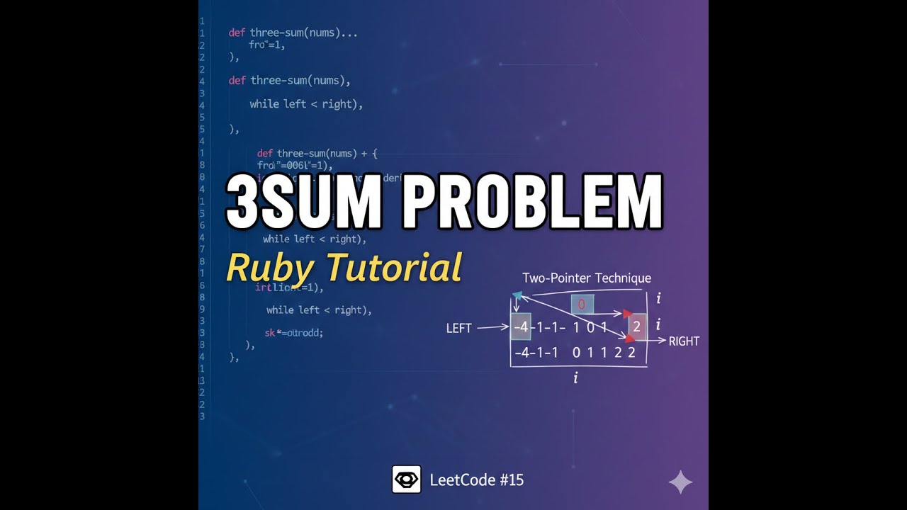3Sum Problem: Step-by-Step Coding Tutorial | Ruby - YouTube