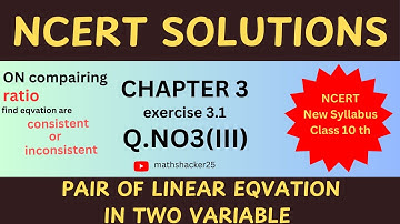 q.no3(3)On comparing the ratios, find the pair of linear equations are consistent, or inconsistent.