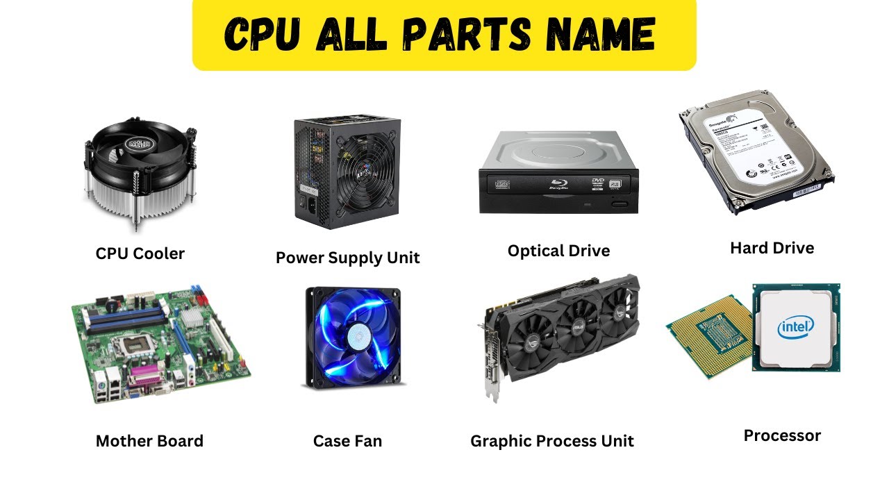 12 Computer parts name in english | Very useful parts of computer list ...