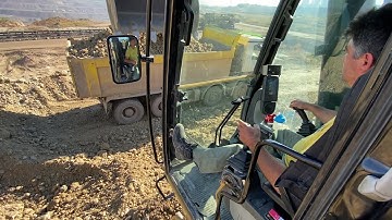 Caterpillar 385C Excavator Loading Trucks - Operator View - Sotiriadis/Labrianidis Mining Works