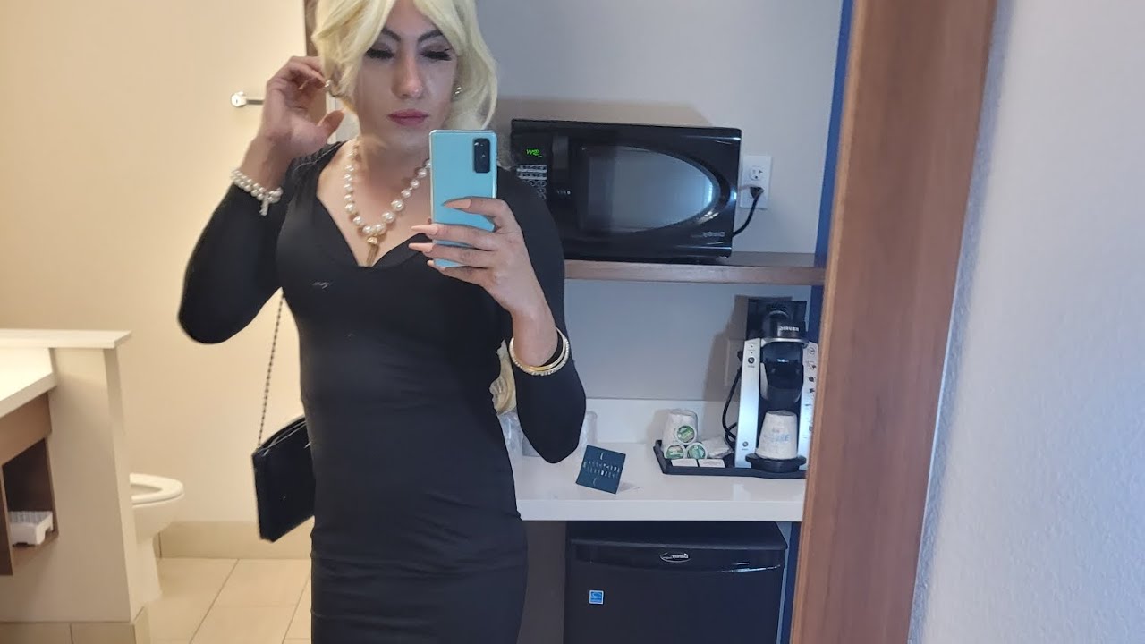crossdressing in little black dress