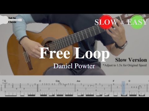 Free Loop Daniel Powter Fingerstyle Guitar TAB Slow Easy 