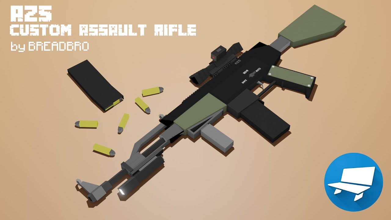 Minecraft AZ5 Custom Assault Rifle | Blockbench - YouTube