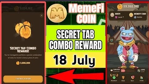 Memefi 18 july secret combo level (1-13). Memefi secret combo today #memeficoin #memeficombo