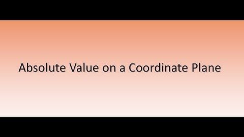 Absolute Value on a Coordinate Plane