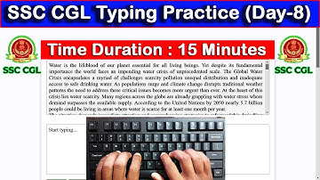 SSC CGL Typing Practice Day 8 |35 WPM Typing Speed with 98.38% Accuracy #typing #raushantypingmaster