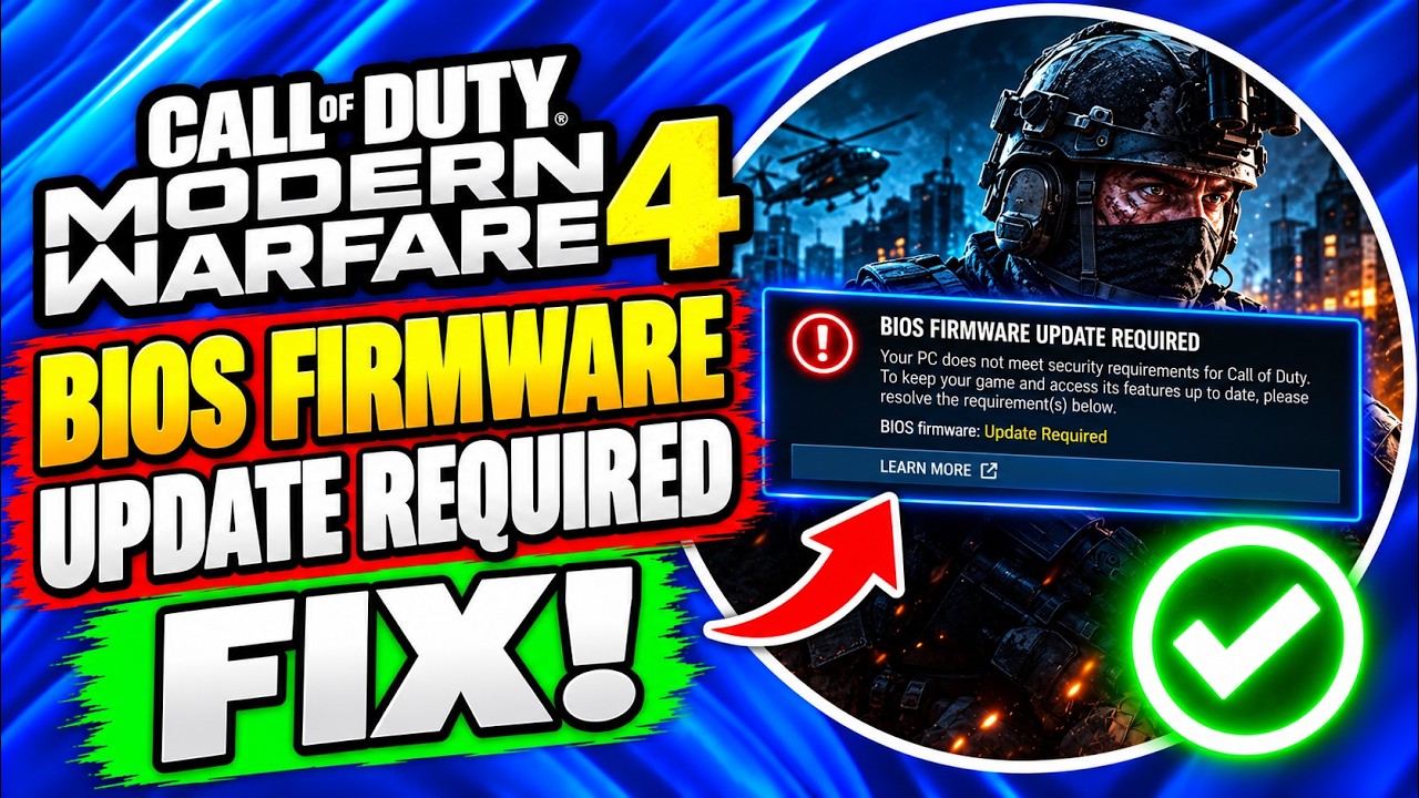 COD MW4 BIOS Update Required Error FIX (2026) | Easy Solution - YouTube