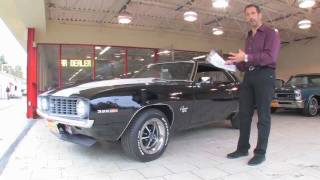 1969 Chevrolet Camaro SS 396 black for sale with test drive, driving sounds, and walk through video