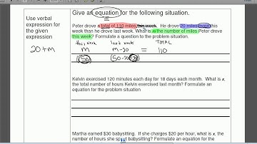 Writing Equations from Problem Situations