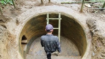 I MADE a CAVE by CARVING the ROCK with FIRE using PRIMITIVE METHODS, building shelter