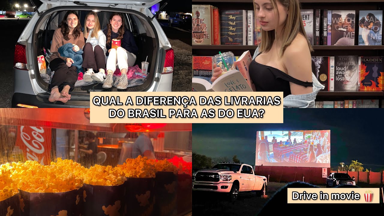 VLOG: Livraria Americana e DRIVE IN MOVIE THEATER (cinema no carro 🍿🇺🇸🎬)