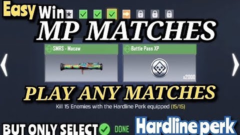 Kill 15 Enemies with the Hardline Perk equipped Task Complete || Call Of Duty Mobile ||