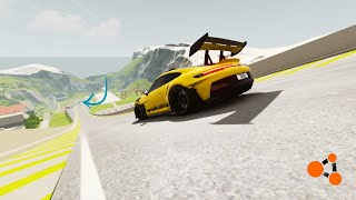 BeamNG.Drive - Supercars Going Down Mega Ramp