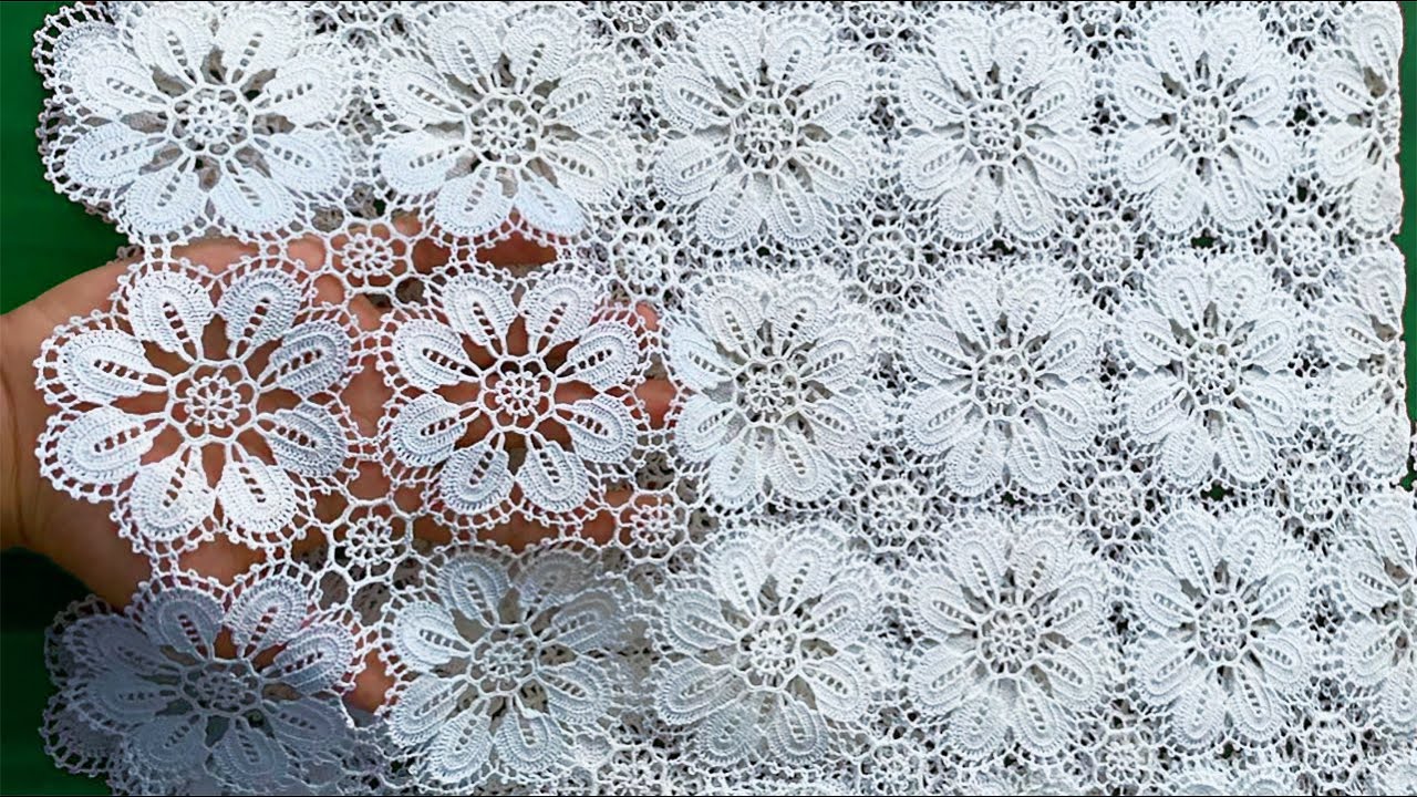 How to Crochet LACE PATTERn 🧶 NEW CROCHET MOTIF PATTERN Witch Easy Tutorial Crochet Stitch