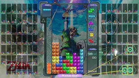 Tetris 99 - Two Games + Stats (Event #23, The Legend of Zelda: Skyward Sword HD Theme)