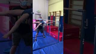 advanced- straddle toe dismount