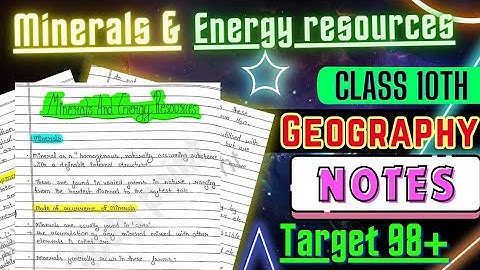 Minerals and energy resources| Class 10 CBSE | Geography Chapter 5 Notes @Edustudy_point
