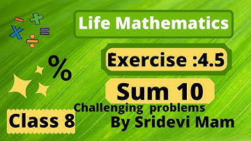 TN class 8 maths chapter 4 Life mathematics ex 4.5 sum 10 , 8th std full book new syllabus