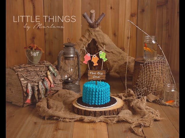 Gone fishing theme cake smash 