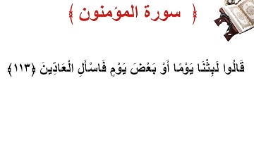سورة المؤمنون الأية 113