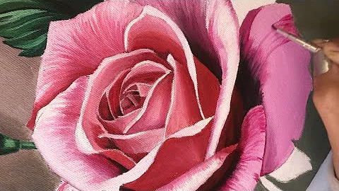 Red rose painting | how to draw a red rose | Acrylic painting of rose