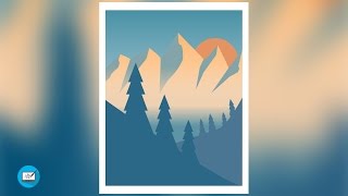 Minimal mountain illustration tutorial with drawplus x8