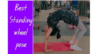 #shorts advance yoga pose/Standing chakrasan/standing bridge pose/How drop back into wheel