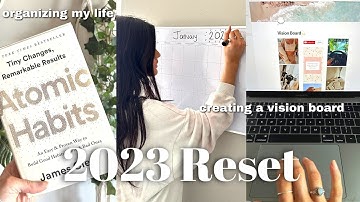RESET WITH ME FOR 2023 ✨| organizing my life & creating a vision board with notion, my 2023 reset