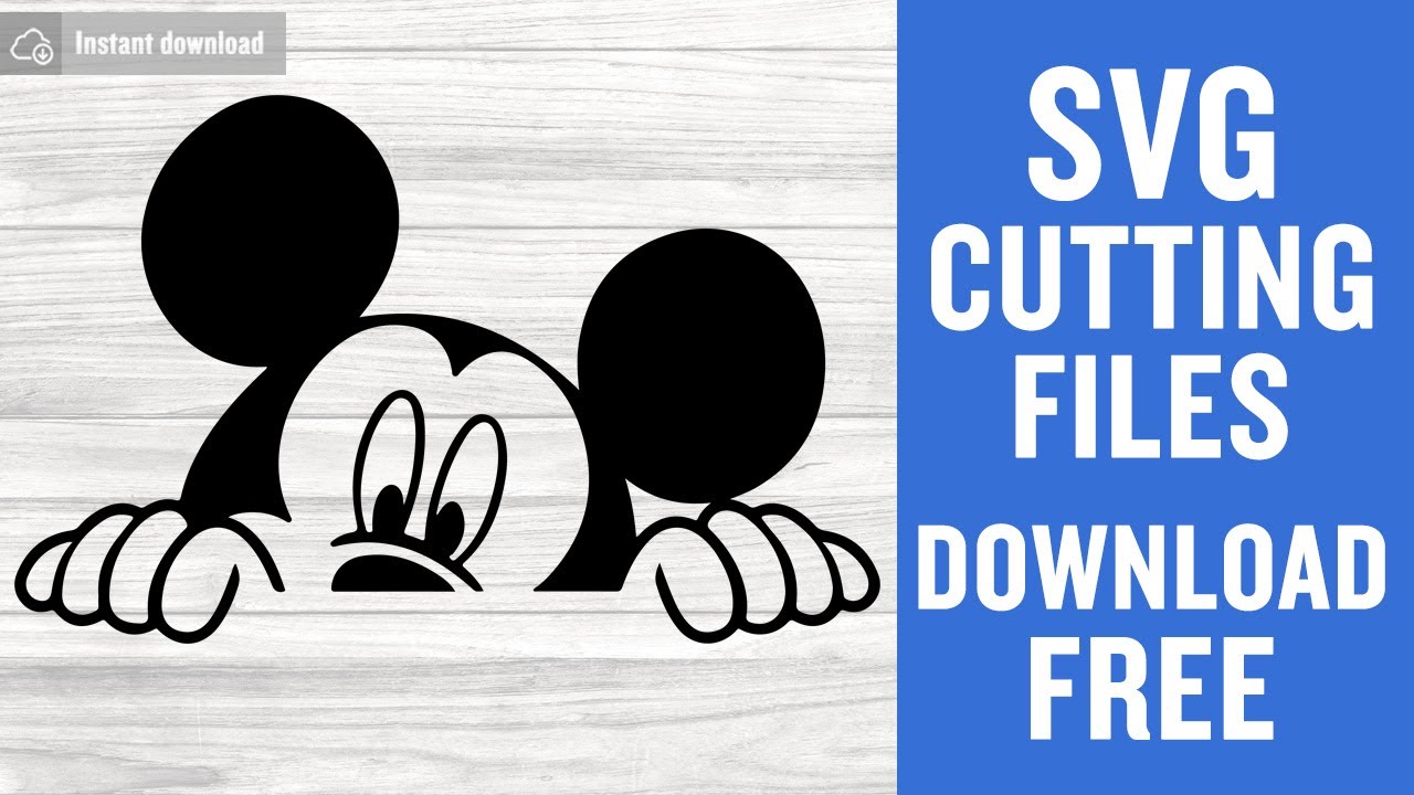 Mickey Mouse Peeking Svg Free Cutting Files For Silhouette Cameo Instant Download Youtube