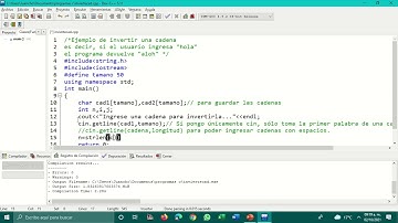 Ejemplo de como invertir una cadena en C++.
