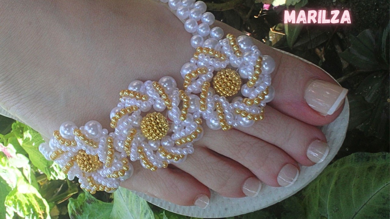 Chinelo decorado: Manta de pérolas nível intermediário(Chinelo bordado)