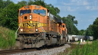 BNSF 8903 (SD70MAC) Leads a Feed Train - Colona, IL
