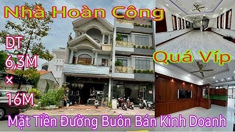 Nhà đẹp bình dương (464) Nhà Hoàn Công Mặt Tiền Đường Thông Rộng Buôn Bán Kinh Doanh Dt:6,3Mx17M