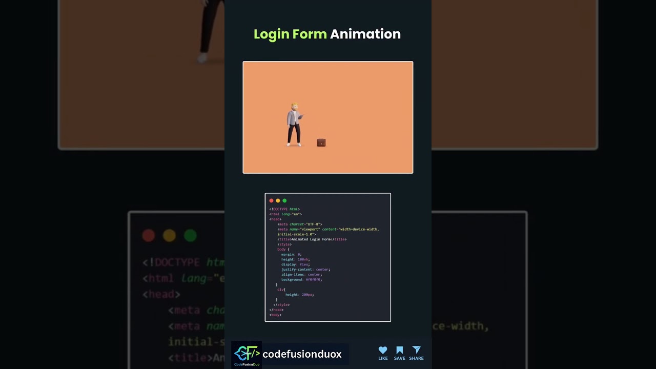 Login Form Animation #coding #html #css #webdesign #programming   #frontend #python #javascript
