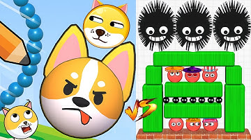 Hide Ball Brain Teaser  🆚 Draw Puzzles, Draw To Smash (Break the Dog) All Max levels Gameplay iOS 1