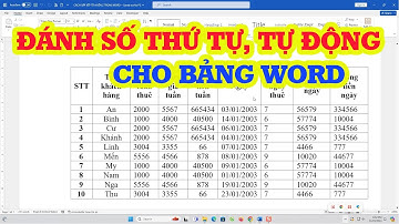 Cách đánh số thứ tự tự động trong bảng Word