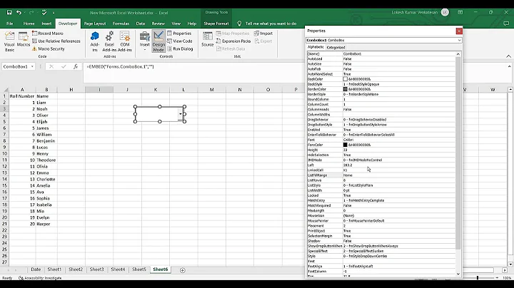 How to Create auto complete Dropdown box in excel with Define Name