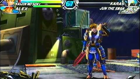 Tatsunoko vs. Capcom Arcade Mode - Kaijin no Soki/Alex Playthrough Part 1/2