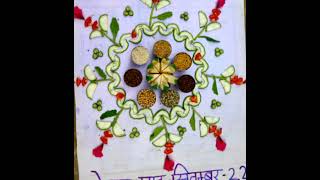 ICDS anganwadi activity #poshan pakhwada#🍎🥒# #paushtik rangoli #