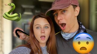 SCARING MY GIRLFRIEND WITH A SNAKE! *CRAZY REACTION*