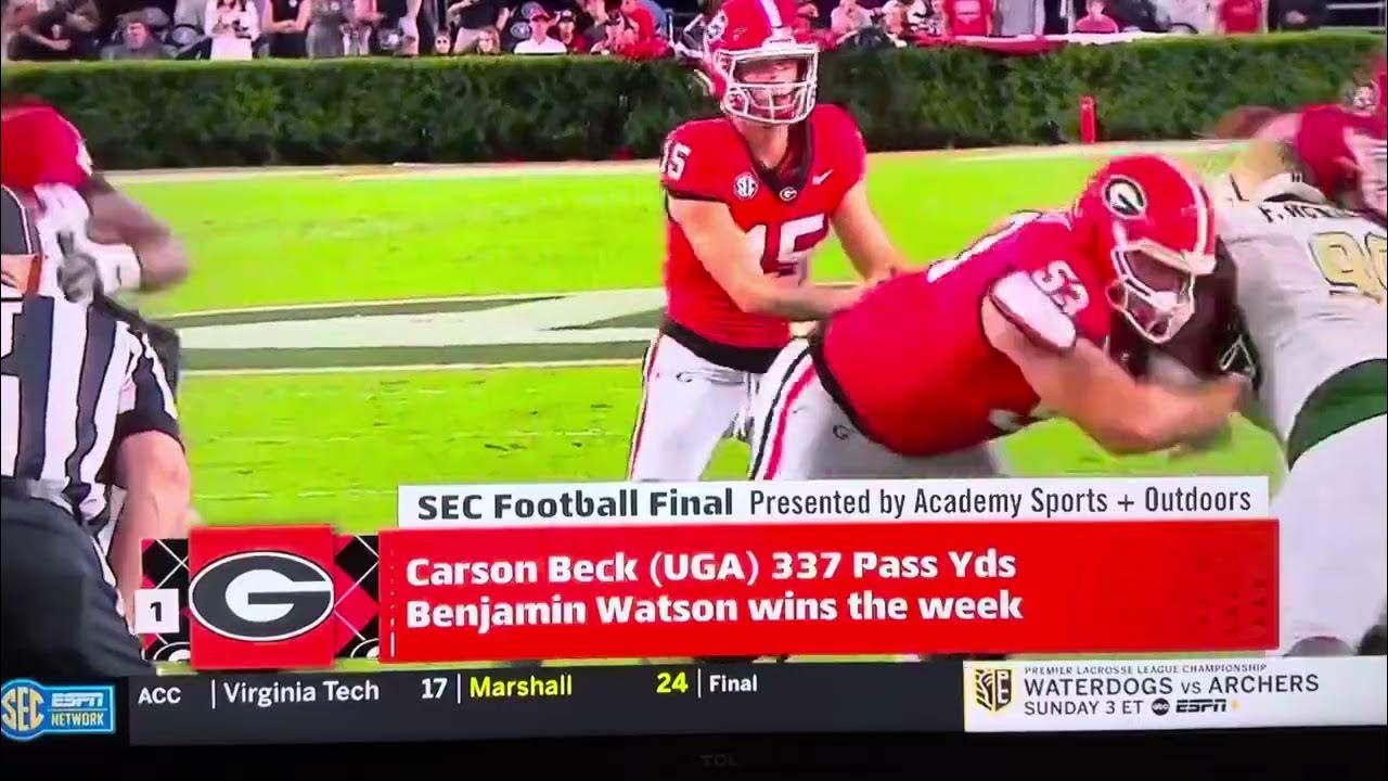 Bulldogs Carson Beck Most Passing Yards Recognition SEC