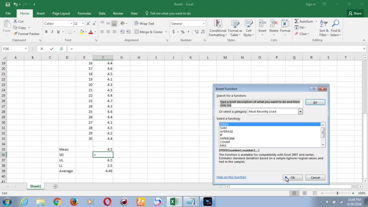 Levey Jennings Control Chart Excel