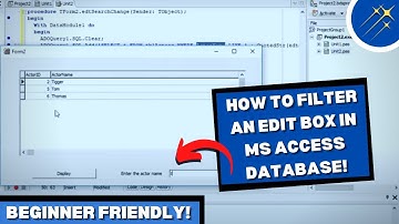 How to Code Filtering An Edit Box in Microsoft Access Database | Beginner Friendly Coding Tutorials