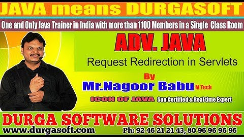 Adv Java || "Request Redirection in Servlets"|| by Nagoor Babu Sir