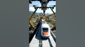Futuristic Drones and Robots Building a High-Speed Railway! | #short #futuretech