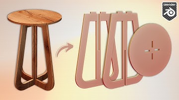 CNC Laser Cut Stool Modeling in Blender 3D
