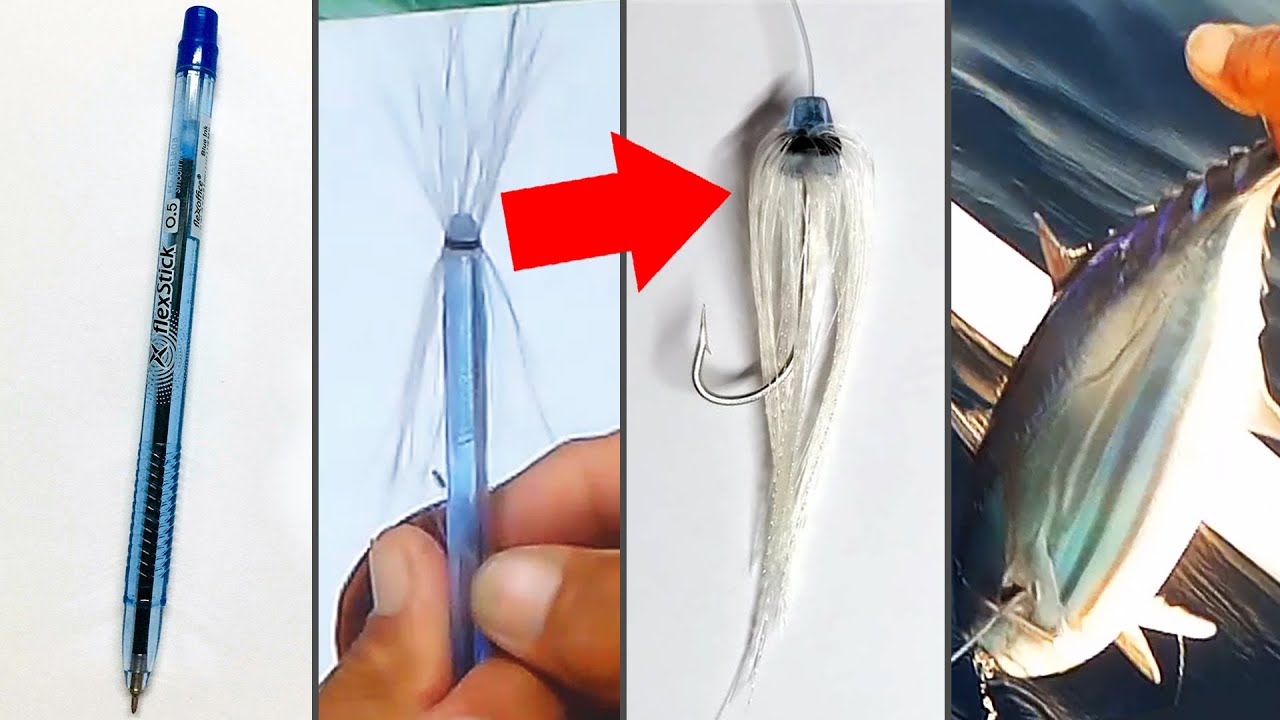 DIY Fishing Lure made from Ballpen and Nylon Fishing Line (Tutorial