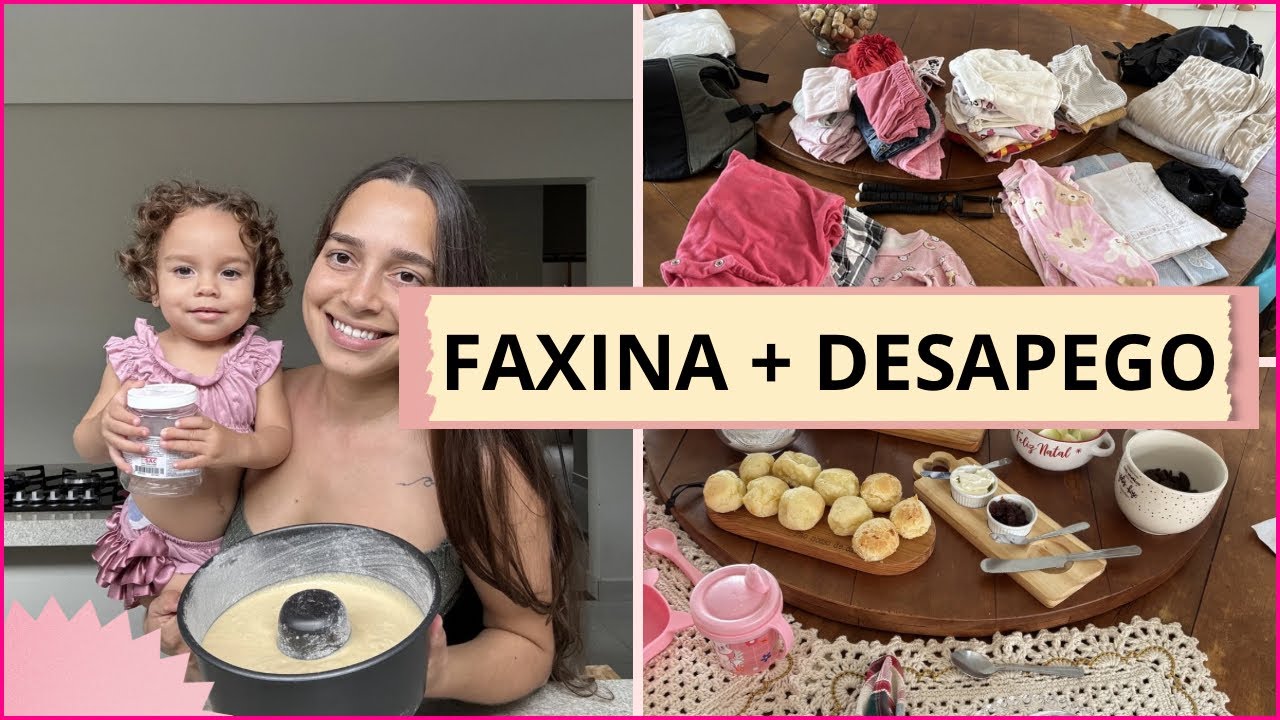 VLOG DE ROTINA DE MÃE | Faxina, desapego de roupas e bolinho pro lanche 🍰☕️