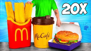 Le menu McDonald's a été multiplié par 20 / Géant Big Tasty / Énorme French Fries / Grand Café